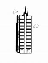 Skyscraper Coloring Buildings Architecture Drawing Kb sketch template