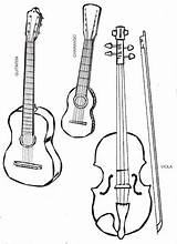 Cuerda Instrumentos Dibujos sketch template