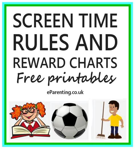screen time rules  reward charts printables