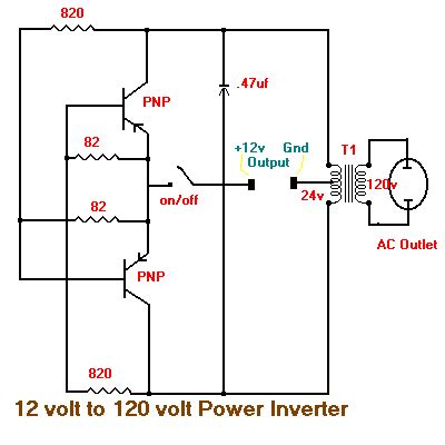 simple    volt inverter circuit diagram