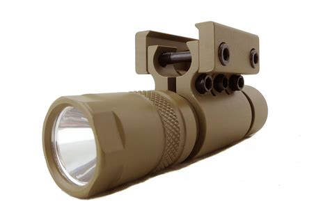 compact rail mount tactical flashlight flat dark earth monstrum tactical