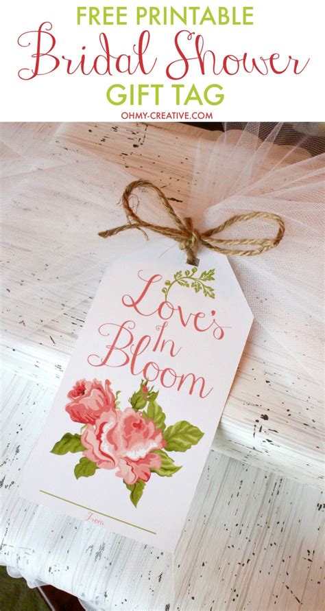 bridal shower printable gift tag   creative