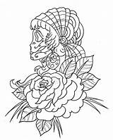 Coloring Pages Tattoo Skull Rose Color Mexican Drawing Roses Teenagers Sugar Skulls Colouring Printable Drawings Books Getdrawings Getcolorings Teen Paintingvalley sketch template