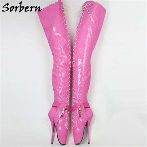 Sorbern Custom Crotch Thigh High Boots Unisex Ballet High Heels Lockable