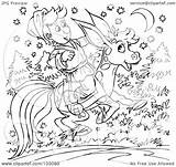 Outline Riding Horse Boy Donkey Coloring Illustration Royalty Clipart Bannykh Alex Rf 2021 sketch template
