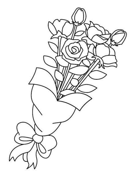 rose bouquet coloring page etsy rose coloring pages heart coloring