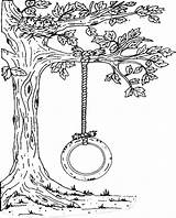 Swing Tire Coloring Drawing Tree Getdrawings Set Getcolorings Drawings sketch template