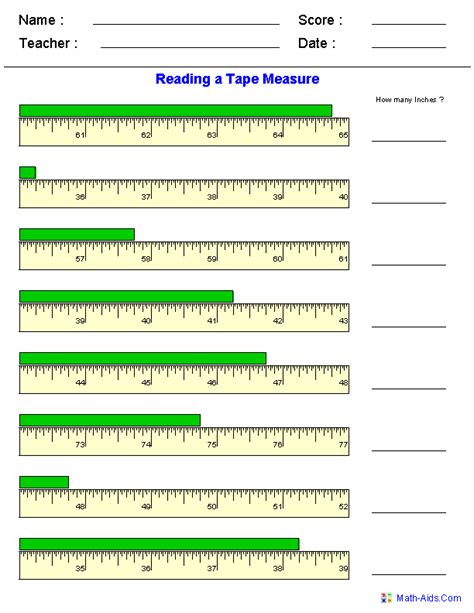 reading  tape measure worksheetsclick  create