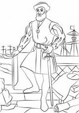 Coloring Pages Magellan Ferdinand Cortes Kids Printable Hernan History Mystery Samuel Supercoloring Template Crafts sketch template