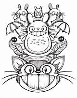 Totoro Ghibli Tattoos Draw Typique 11x14 Miyazaki Zeichnungen Vexx Lineart Hayao sketch template