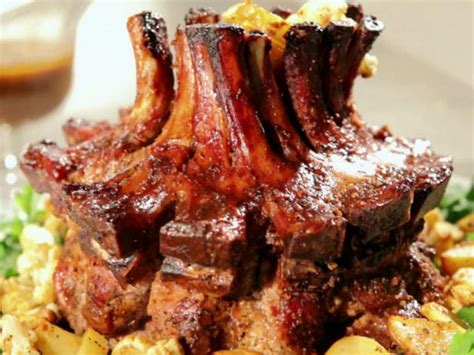 pork crown roast with royal glaze and gravy recipe sandra lee food network
