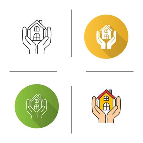 cupped hands house illustrations royalty free vector