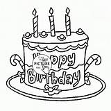 Coloring Birthday Pages Happy Cake Kids Printables Cakes Holiday 3rd Wuppsy Printable Getcolorings Colouring sketch template