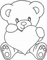Bear Coloring Corazon Oso Kleurplaten Colorare Teddybeer Disegni Kleurplaat Orsetto Valentines sketch template