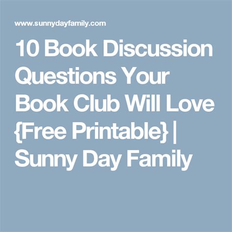 book discussion questions  book club  love  printable