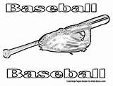 Baseball Coloring Pages Glove Bat Archive sketch template