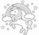 Colorare Unicorno Arcobaleno Disegni Bambini sketch template