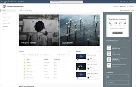 sharepoint project management site template microsoft support
