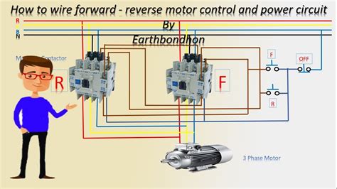 wire  reverse motor control  phase motor earthbondhon youtube