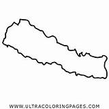 Coloring Nepal Pages Map sketch template