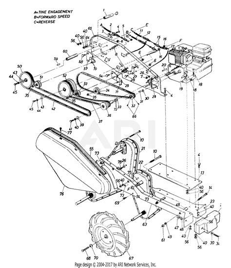 mtd      parts diagram  tiller assembly