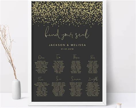 Glitter Wedding Seating Chart Unconventional Seating Charts From Etsy
