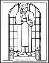 Coloring Apostles Stained Glass Pages Creed Matthias Saint St Apostle Catholic Saints Window Prayer Judas Church Windows First Saintanneshelper Replacement sketch template