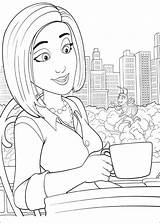 Bee Movie Coloring Vanessa Barry Pages Bloome Coffee Drinking Printable Meets Colouring Color Drawing Cartoon Supercoloring Gif Fun Kids Print sketch template