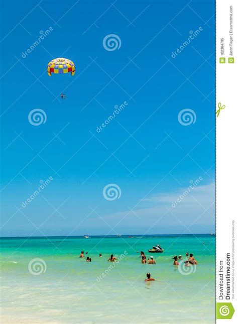 Parasailing On The Beach At Playa Del Carmen Quintana Roo