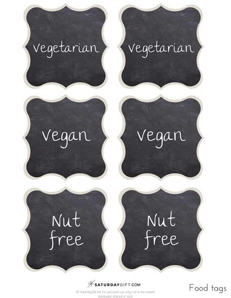 chalkboard buffet food labels  printables   food labels
