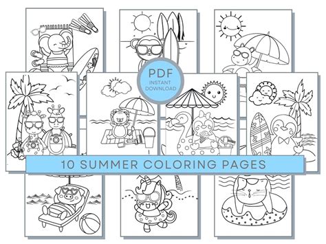 summer coloring pages summer  coloring summer printables beach