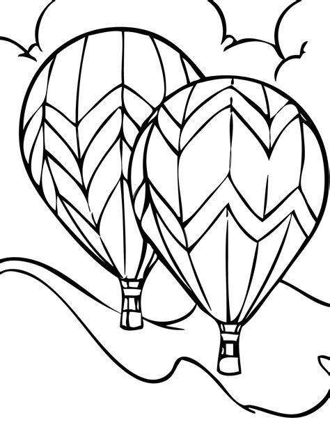 hot air balloon color sheet clipart