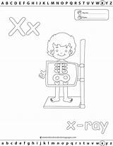 Coloring Letter Pages Xray Educational sketch template
