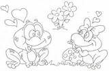 Apaixonados Animais Pintar Riscos Enamoradas Namorados Ranitas Sapinhos sketch template