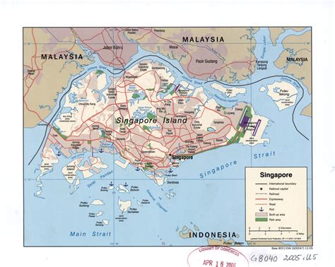 grande detallado mapa politico de singapur  carreteras ferrocarriles aeropuertos puertos