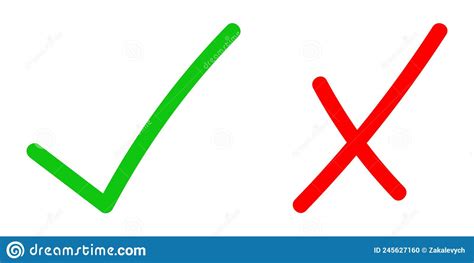 groen vinkje en rood kruis pictogram positief en negatief keuzesymbool teken app knopvector