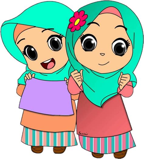 kids hijab jilbab muslimwomensday kartun kanak kanak muslimah
