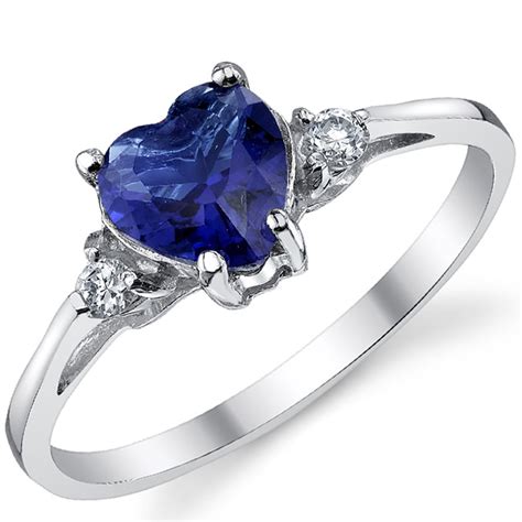 ringwright  womens sterling silver  blue simulated sapphire cubic zirconia love