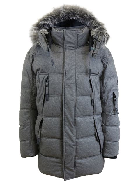 mens heavyweight  parka jacket  detachable hood walmartcom