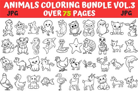 animals coloring pages bundle vol