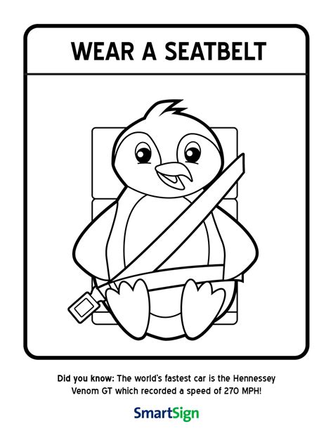 safety coloring printable  kids wear  seatbelt picslearning