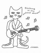 Pete Cat Coloring Pages Shoes School Rocking Clipart Print Printable Momjunction Printables Preschool Cats Visit Library First Activities Crafts Sheets sketch template