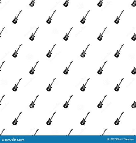 electric guitar pattern simple style stock illustration illustration