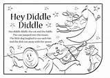 Hey Diddle Coloring Fiddle Pages Lyrics Nursery Rhymes Activities Rhyme Colouring Little Sheet Preschool Book Songs Activity sketch template