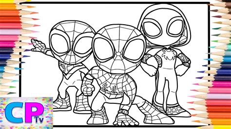 spidey  friends coloring pages spidey   amazing friends