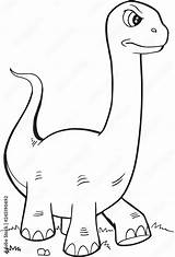 Brachiosaurus Coloring Dinosaur Cartoon Draw Splashbacks Printed Illustration Vector Kitchen sketch template
