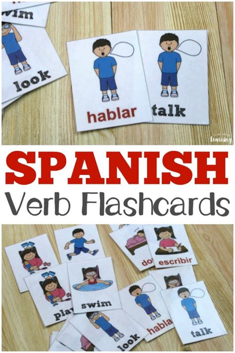 printable spanish flashcards spanish verb flashcards  printable