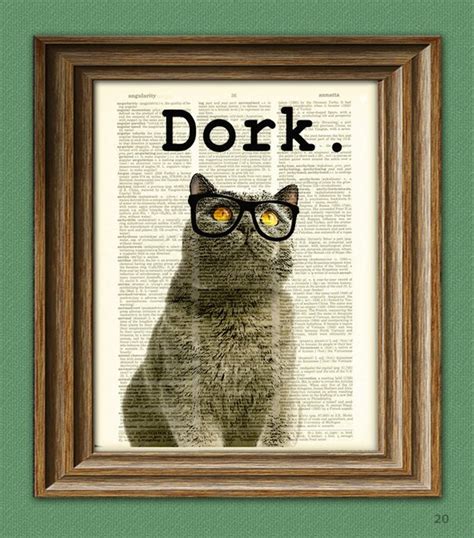 dork cat  black glasses illustration beautifully