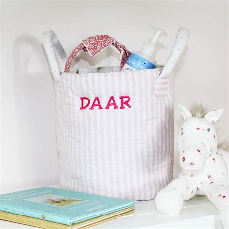 personalised pink small quilted toy bag  lime tree london notonthehighstreetcom