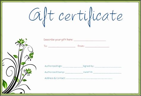 gift certificate template   sampletemplatess